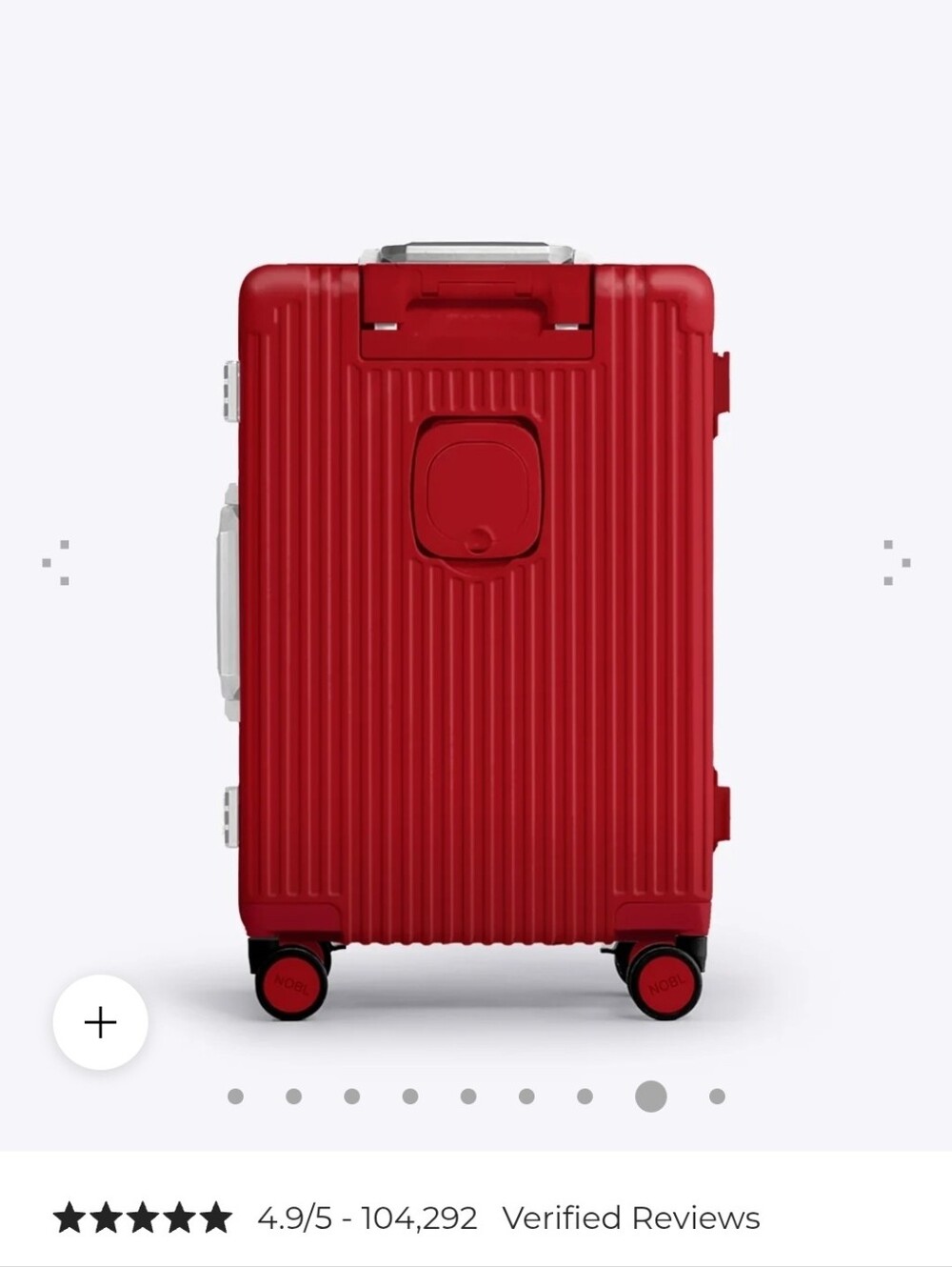 Award-winning NOBL Hardside Carry-On Luggage - Premium Travel Spinner - Red - Picture 2 of 9